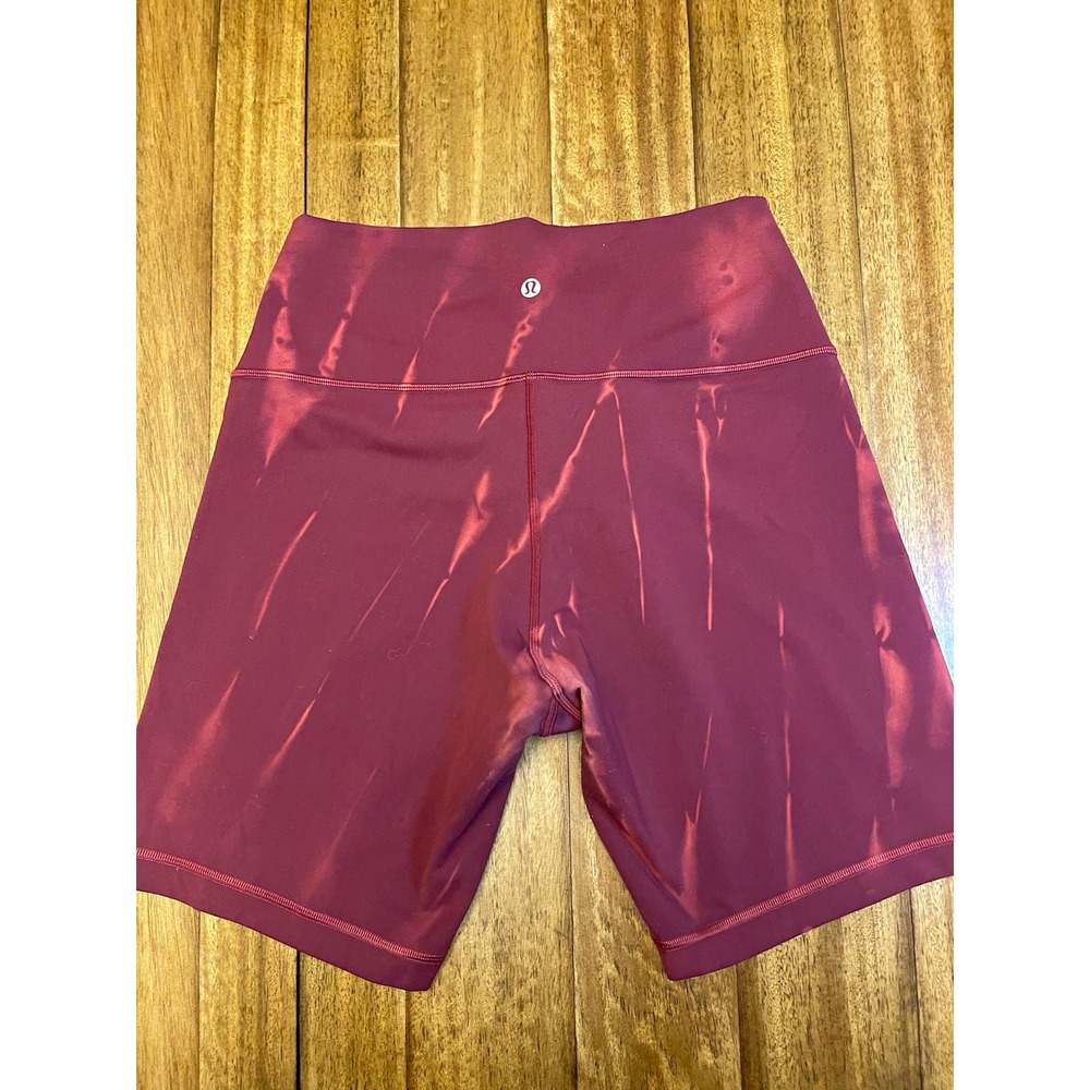 Lululemon Wunder Train HR Short 8" Sun Bleached Red Merlot Fade Size 12 A174